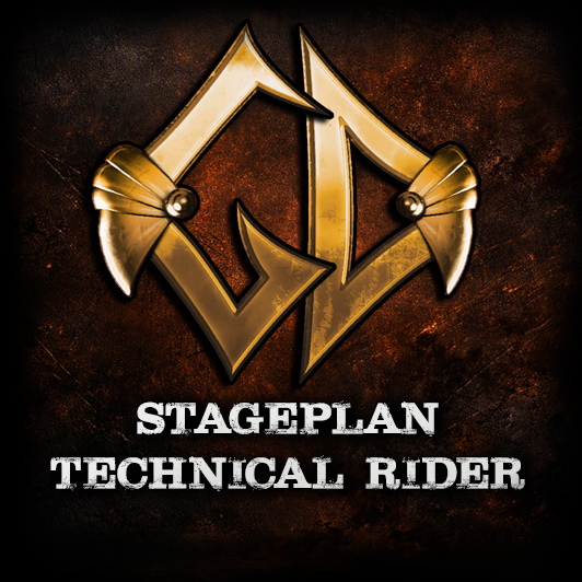 Ghost Division gold emblem with text “Stageplan Technical Rider” on dark background